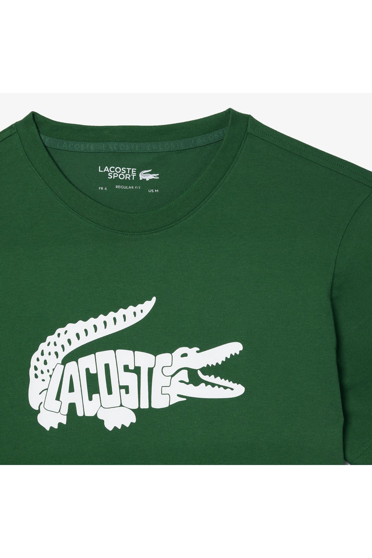 تی شرت سبز مردانه طرح دار با دوچرخه مناسب ورزشی Lacoste