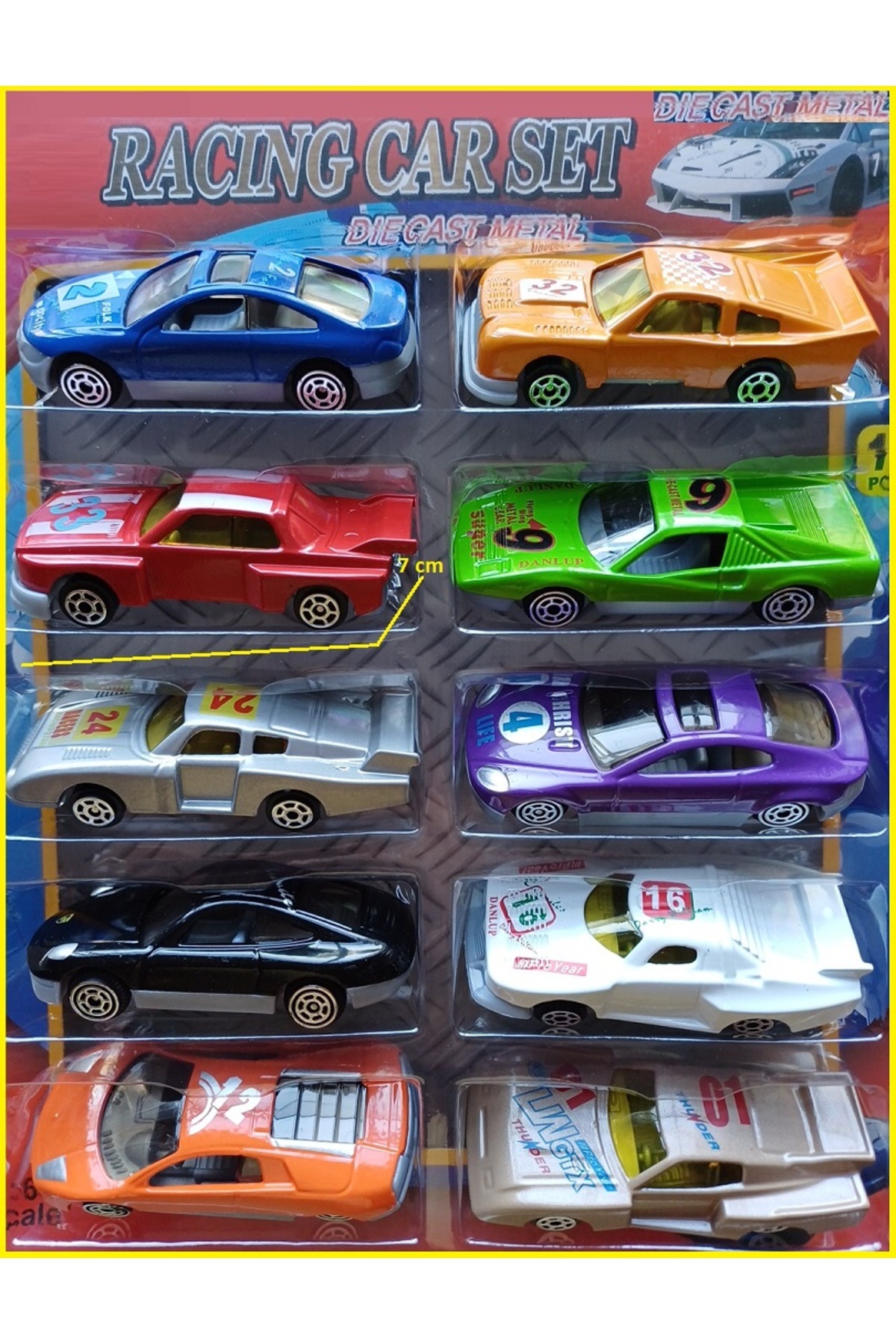 OYUNCAKSAHİLİ Yarış Arabaları 7cm Demir Araba Kırılmaz Oyuncak Metal 10 Adet Otomobil Model Araçlar 1:64 fotoğrafı 4 (önizleme)