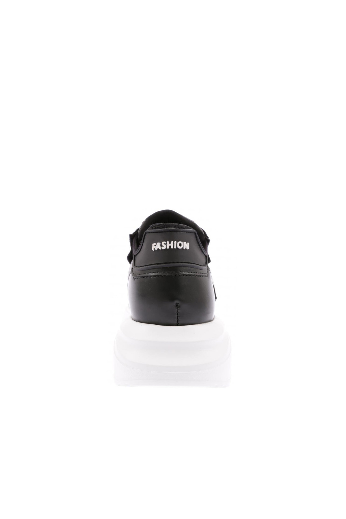 DGN Kadın Bağcıklı Kalın Taban Sneakers Ayakkabı Siyah 15298163118 görsel 4