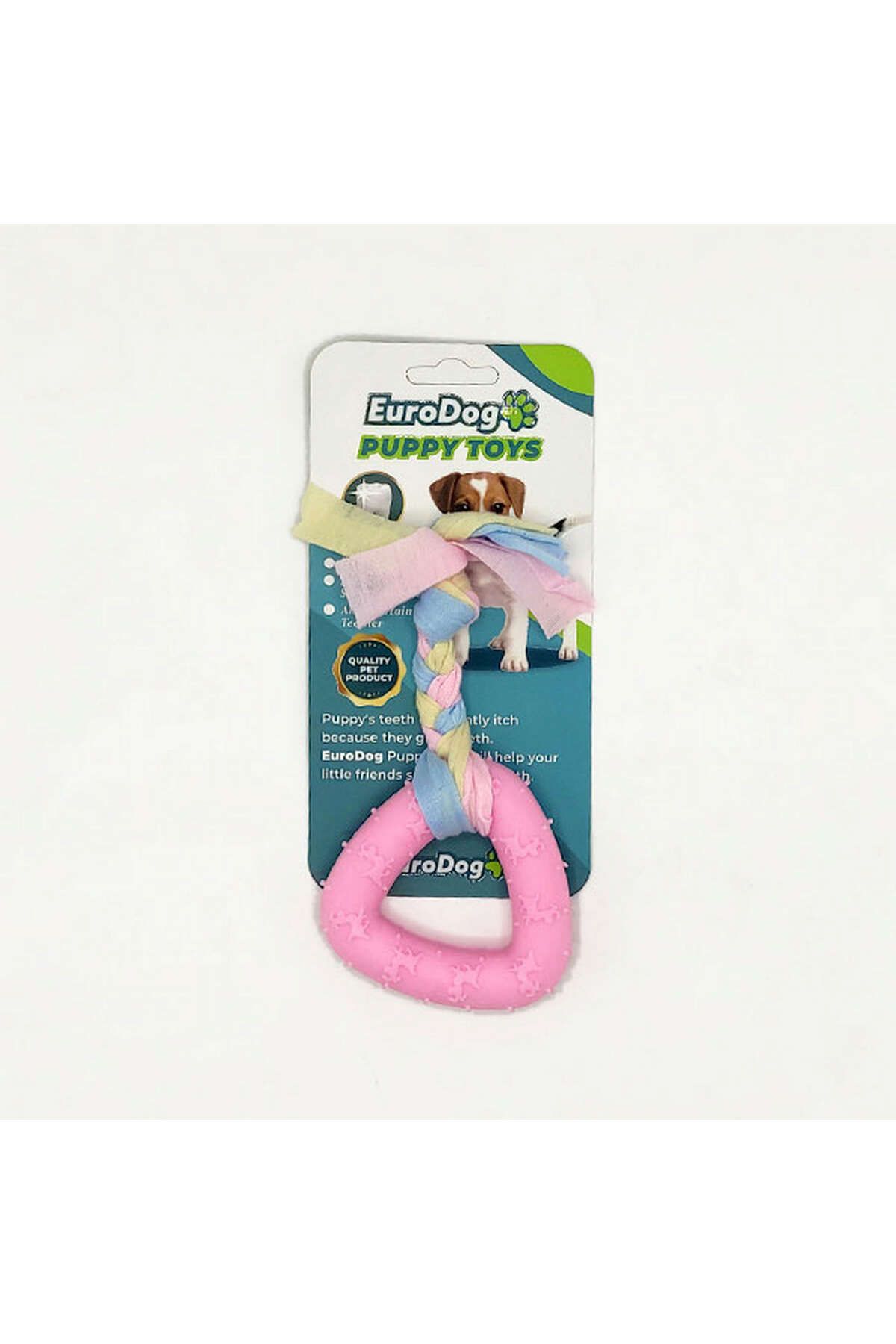 Eurodog Puppy Toys Pembe Üçgen Diş Kaşıma Oyuncağı YKTSN