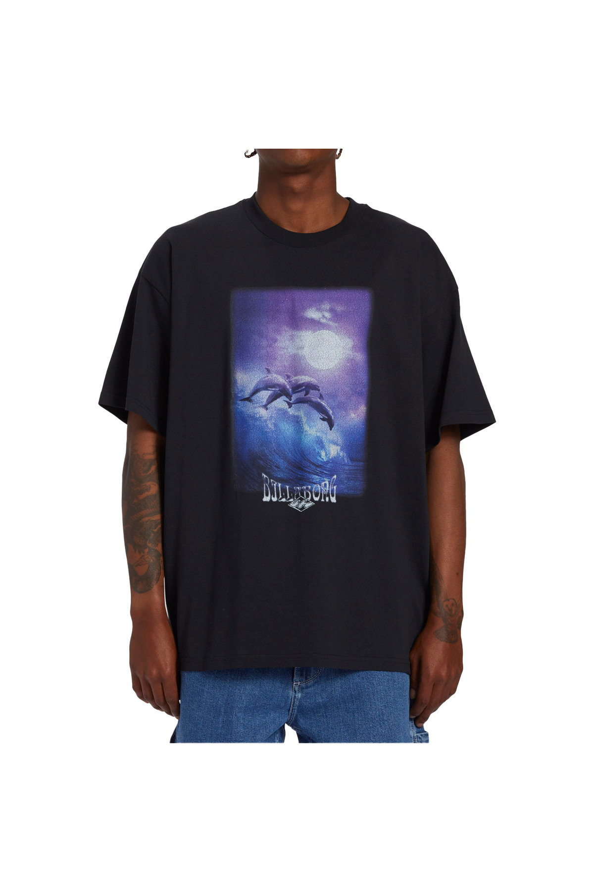 Dolphin Love Tees Men's Black T-Shirt MEN's T-Shirt ABYZT02283