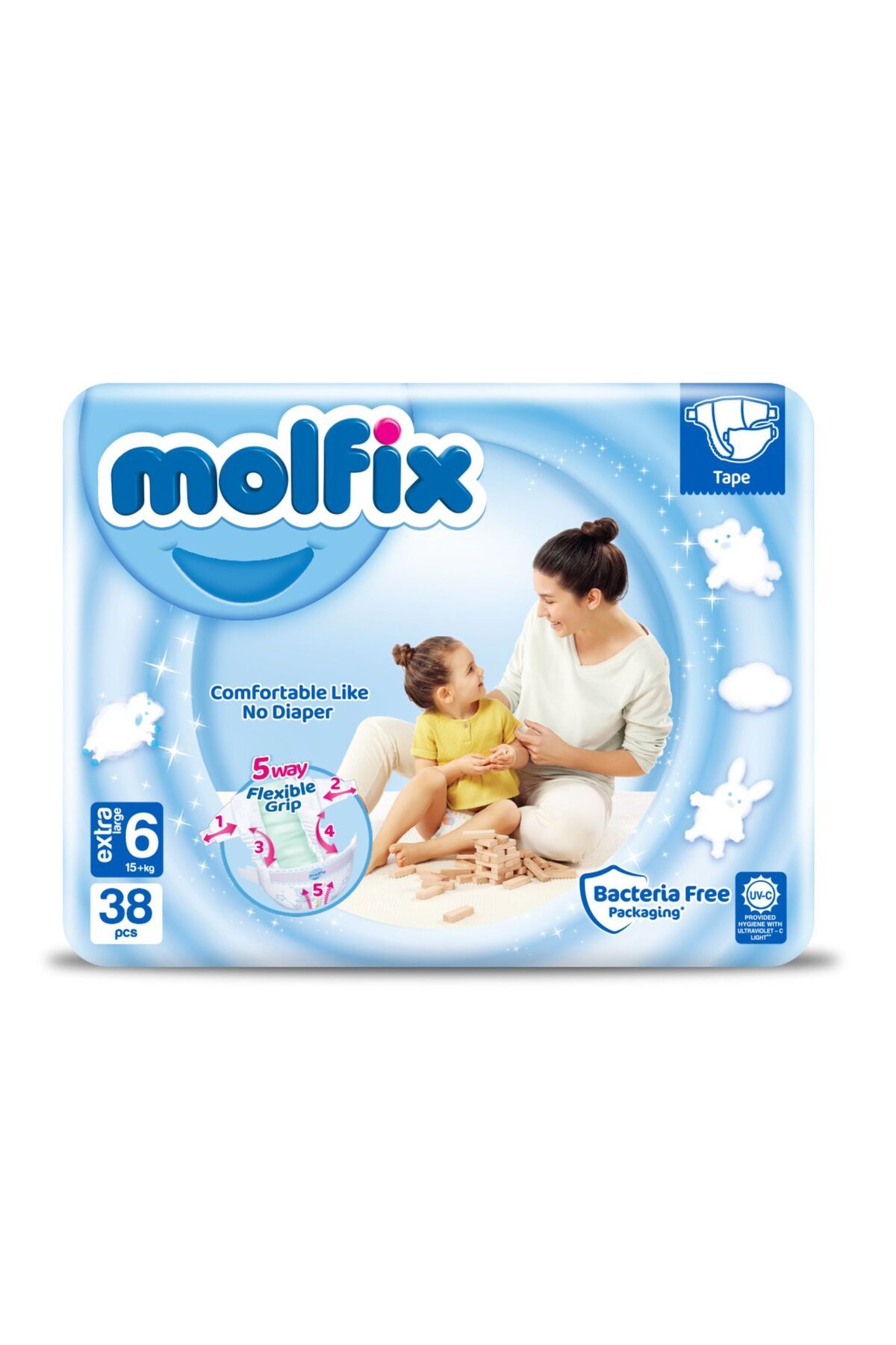 Molfix Bebek Bezi Fırsat Paketi 6 Beden 15+ Kg 38 Adet