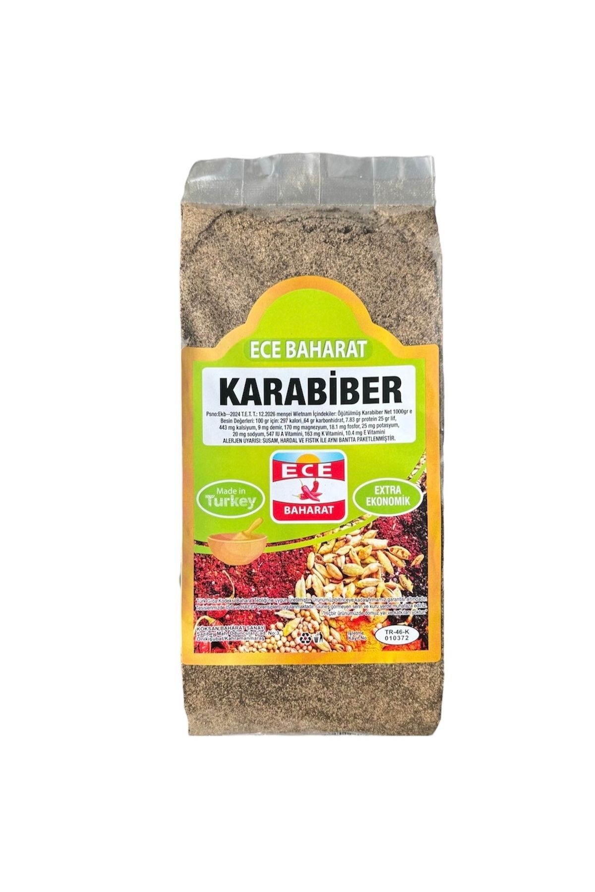 EGE BAHARAT Karabiber Iri Çekilmiş Taze Toz 100 gr Net