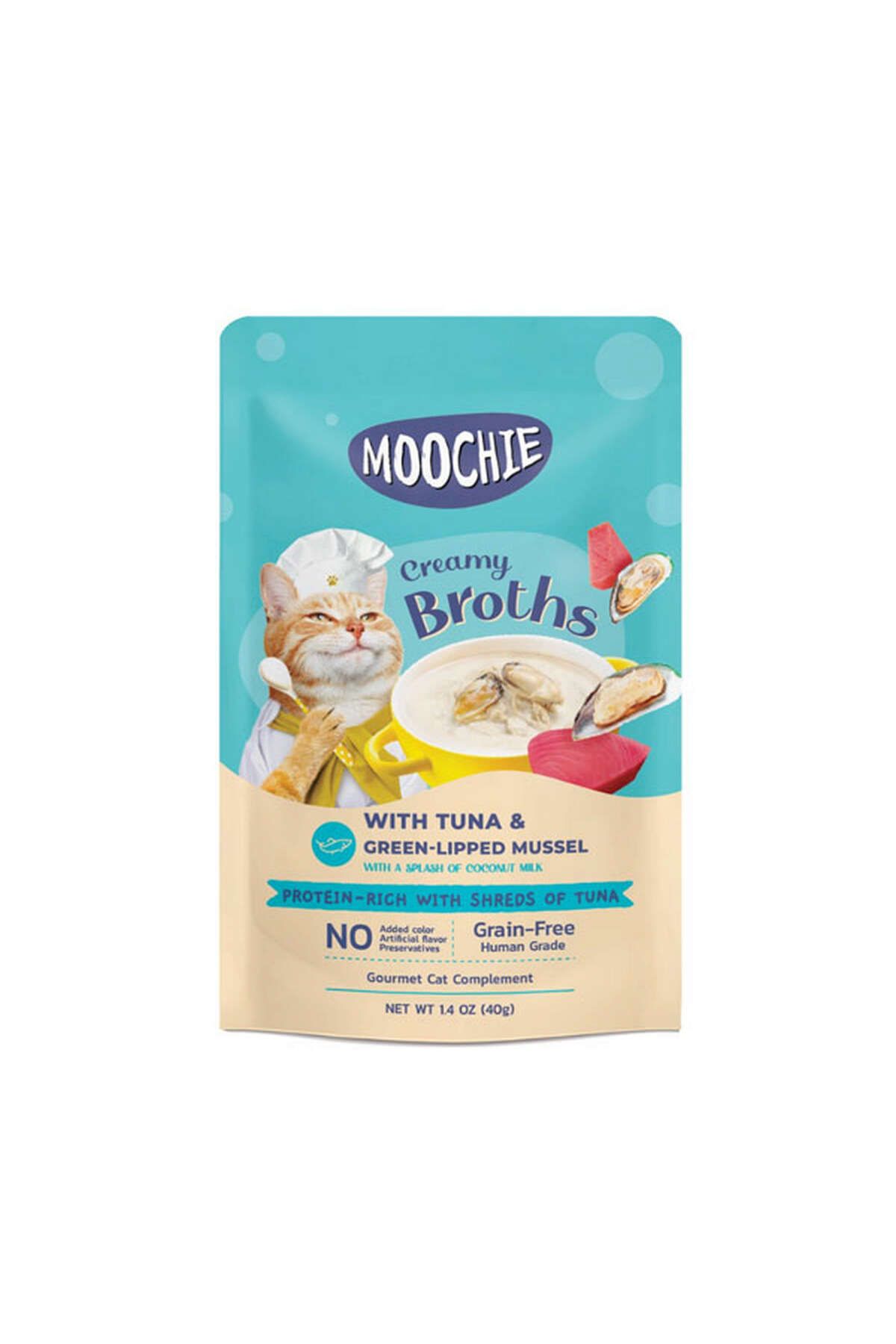 MOOCHIE Çorba Kedi Ödülü Ton-Yeşil Dudaklı Midyeli 40 Gr 476123