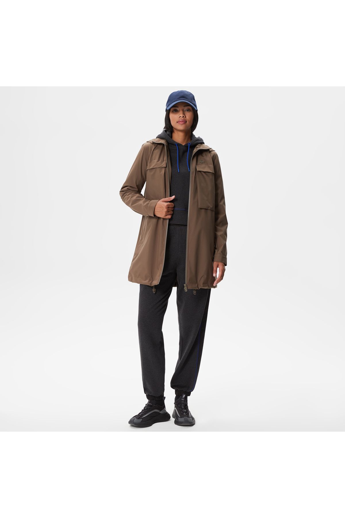 Lacoste-Women's Hooded Brown Coat 3