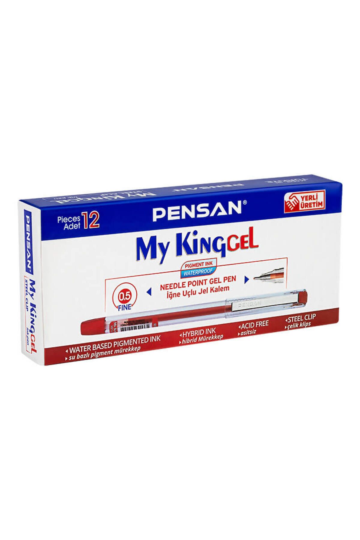 Pensan 6405 My King Jel Kalem 12'li Kutu Kırmızı