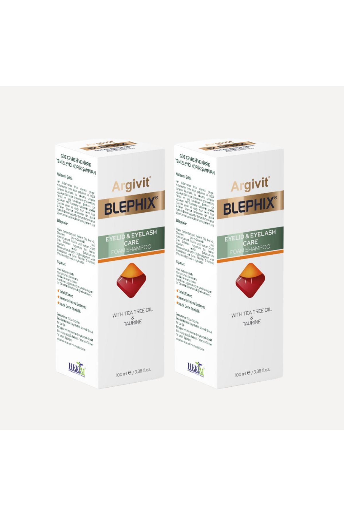 Argivit Blephix 2'li Paket - Tea Tree Oil Ve Taurin Içeren Makyaj Temizleme Köpüğü 100 ml