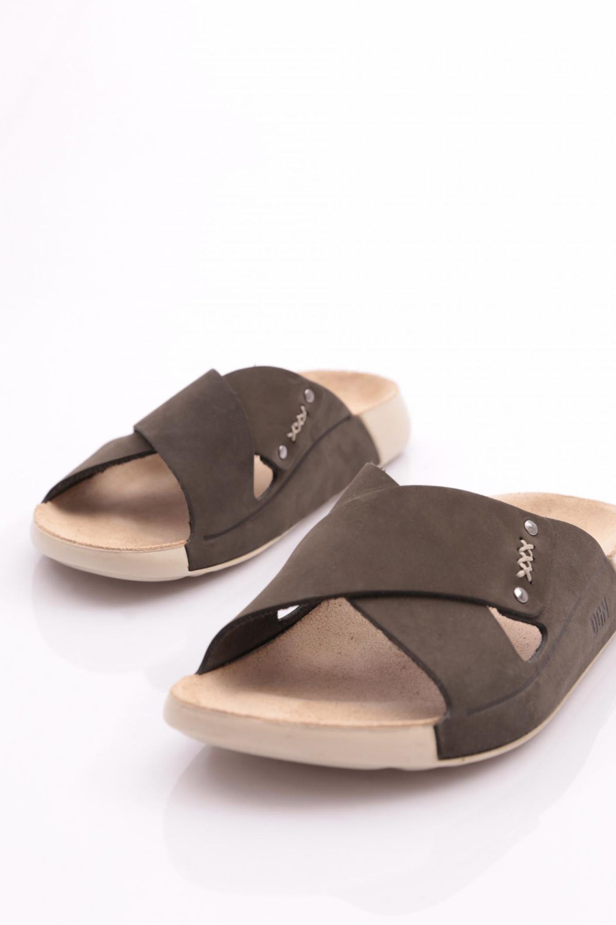 DGN-Γυναικείες παντόφλες Strappy - Khaki Nubuck 26372623 4