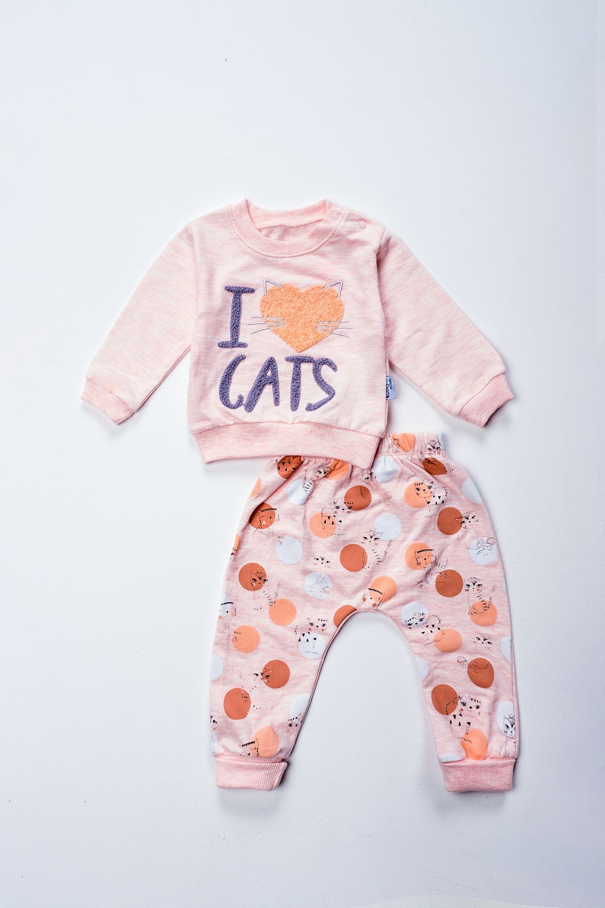 LUSANA-Unisex 378 6-18 Months I Love Cats 2-Piece Set 1