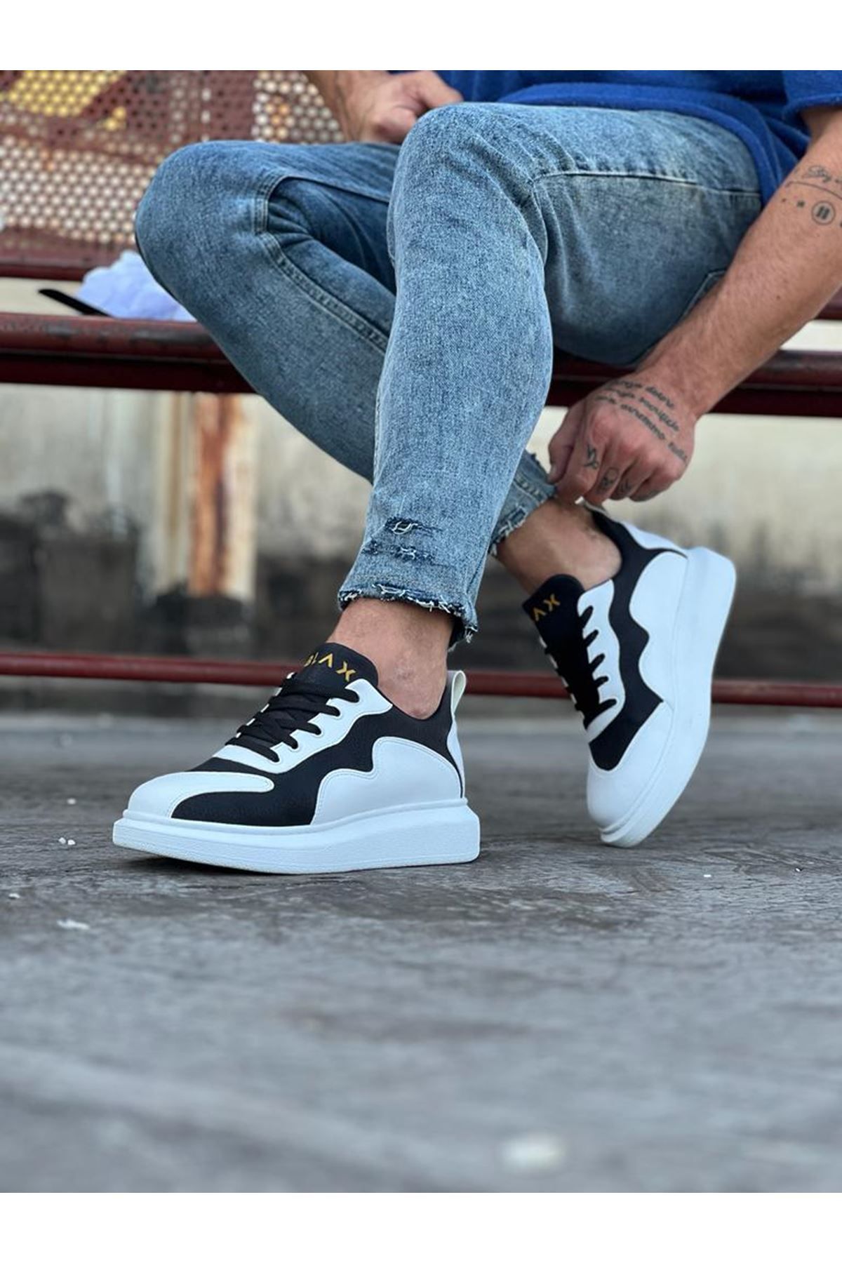 Wagoon-Ανδρικά casual παπούτσια Wg301 Model White and Black 3