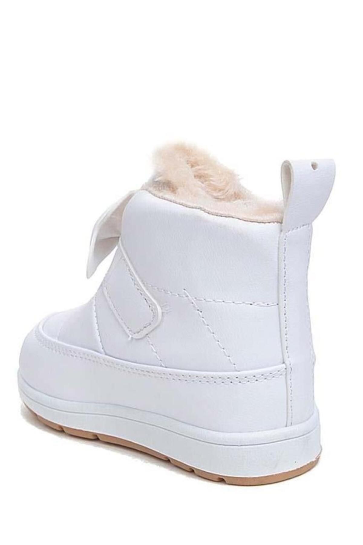 Oksit-Rmd 341 Tape Ribbon Detailed Furry Girls Baby Boots 3