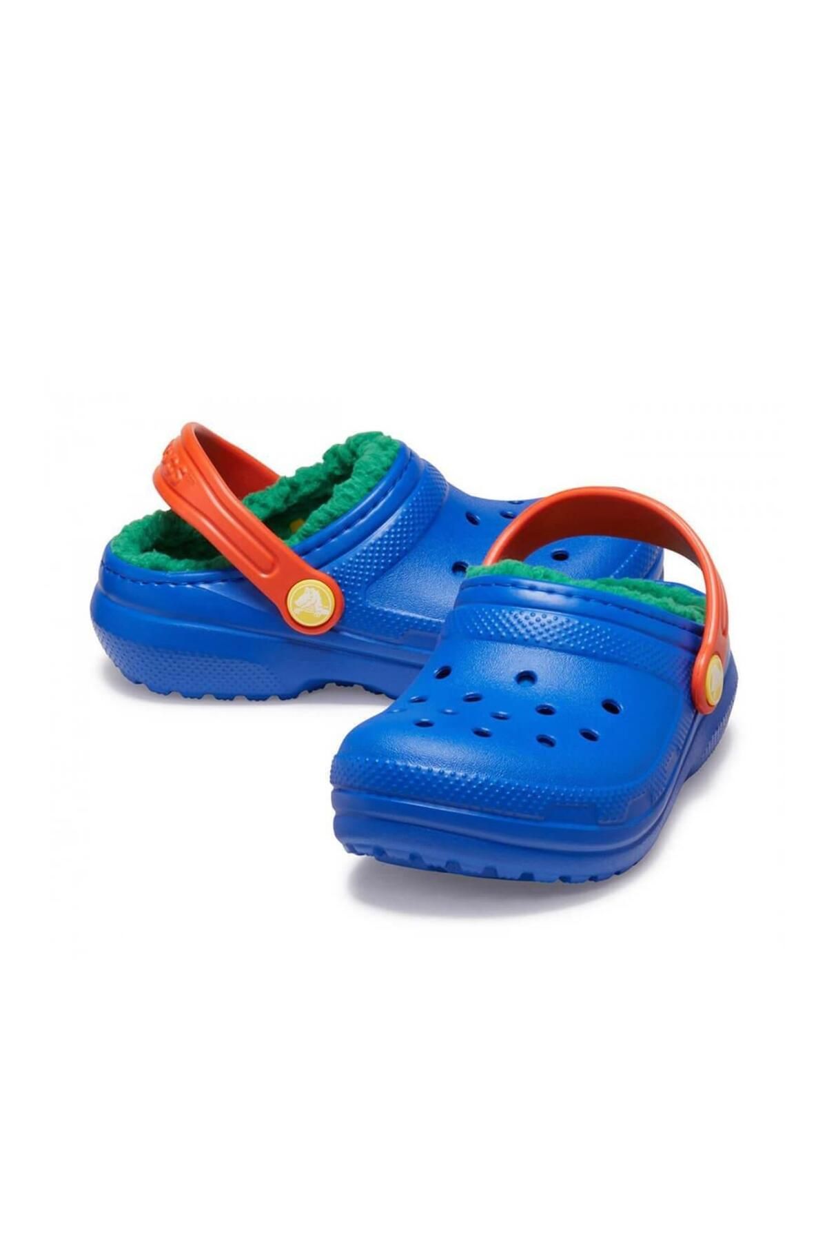 Crocs-Classic Lined Clog K Slippers for Kids - Blue / Multi 3