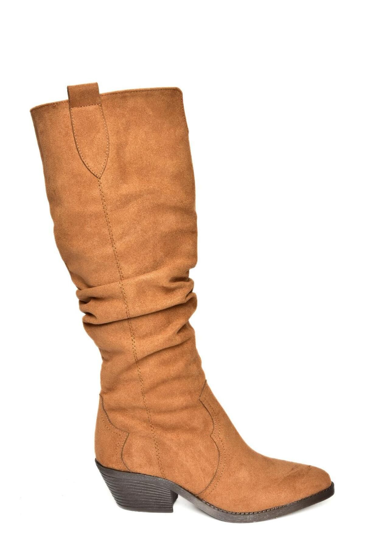 Fox Shoes-T 404401002   Tan Suede Drawstring Women's Boots 5