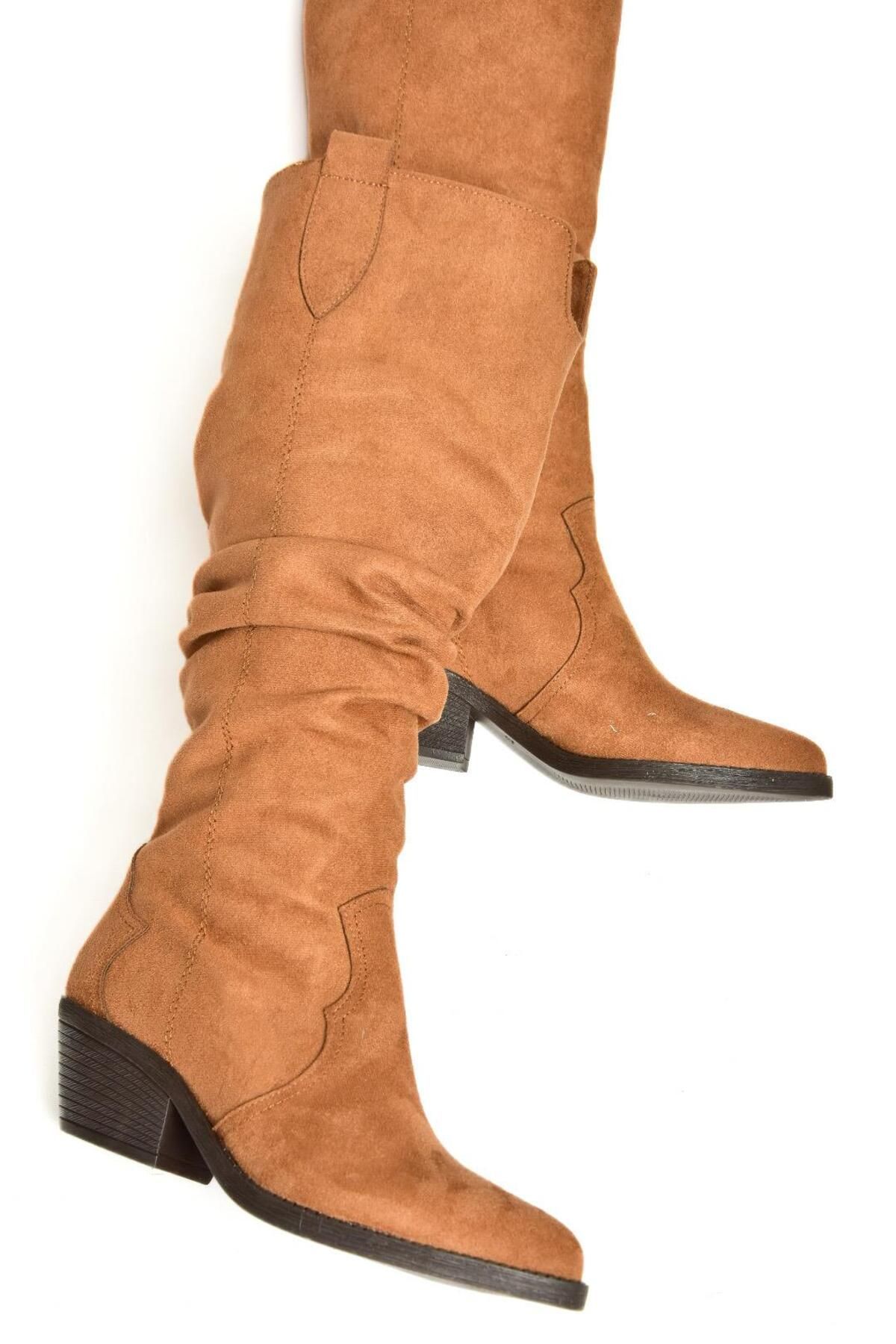 Fox Shoes-T 404401002   Tan Suede Drawstring Women's Boots 6