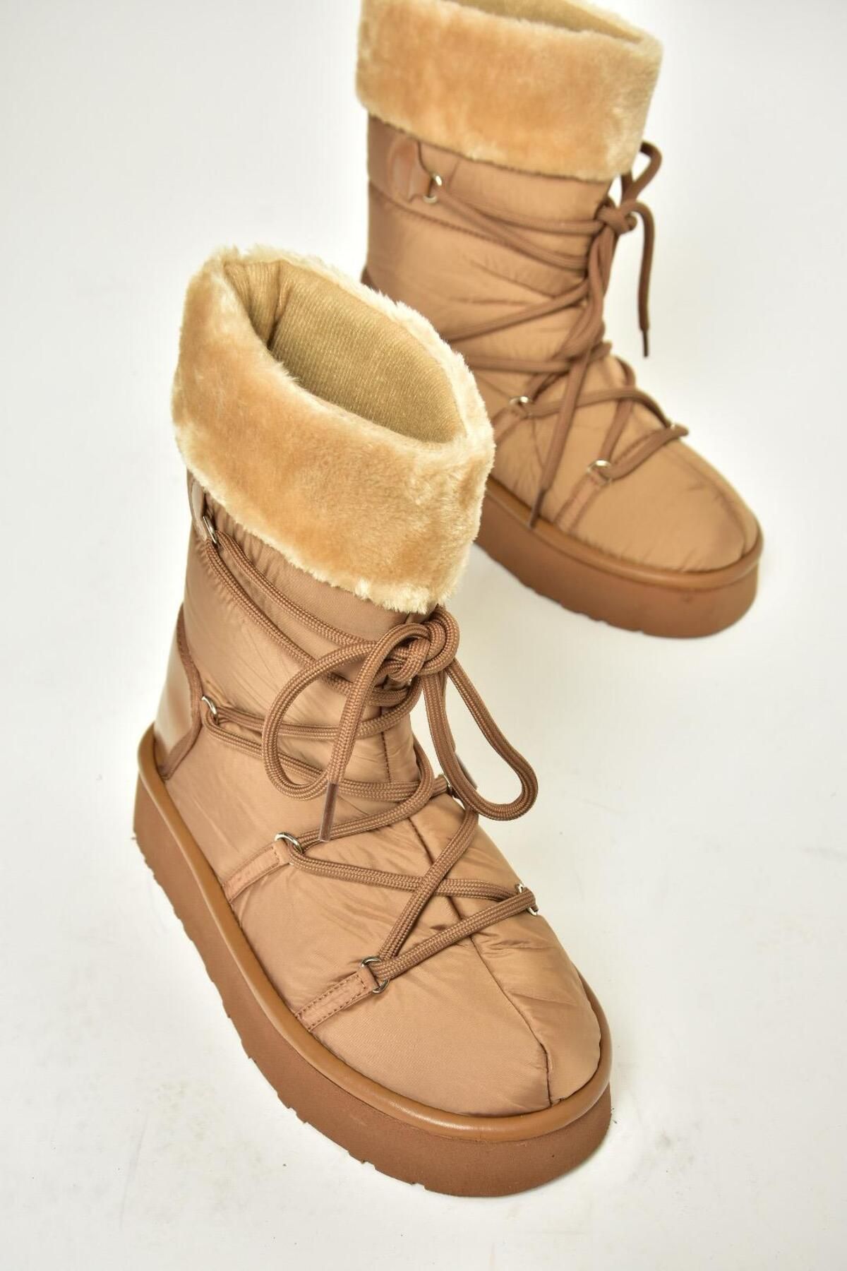 Fox Shoes-T 476383004   Tan Fabric Snow Boots 8