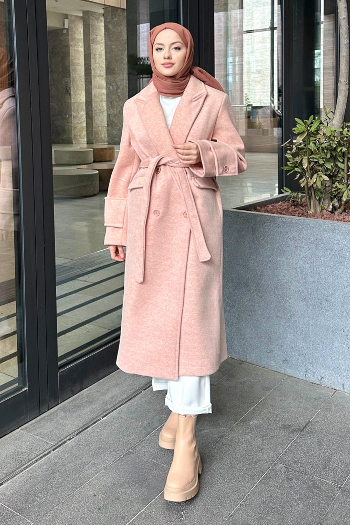 Oven Petra Long Kachet Coat - Salmon