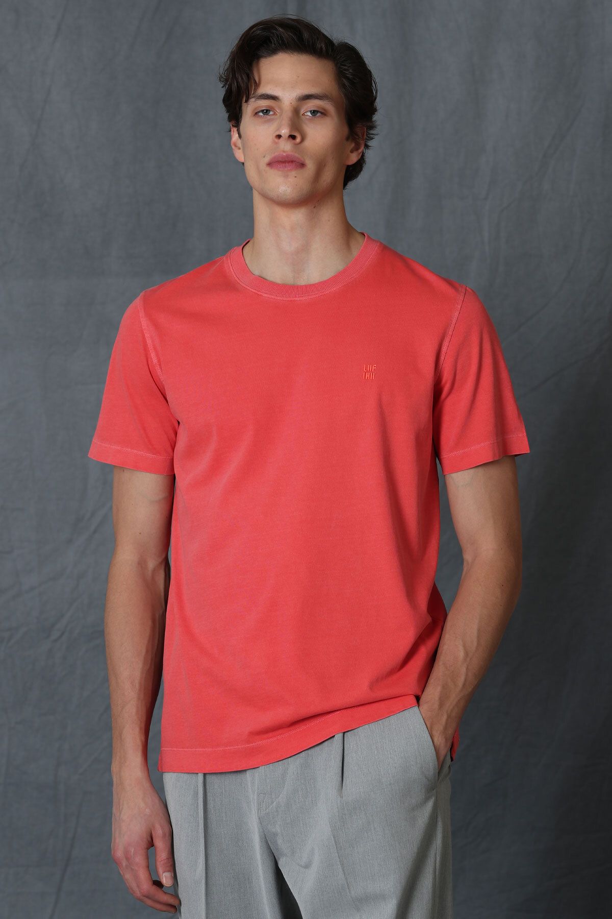 Lufian-Sarder Men's Basic T-Shirt Coral 1