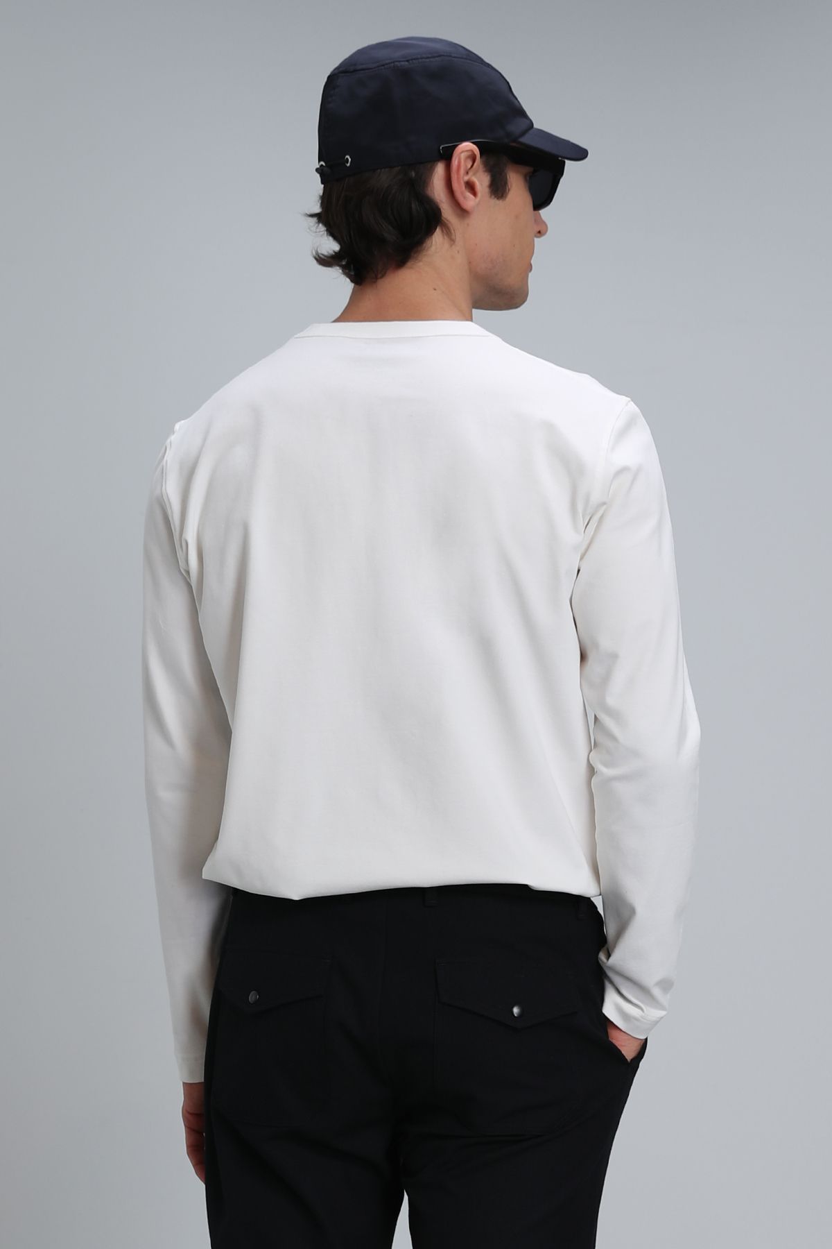 Lufian-Merlin Men's Long Sleeve T-Shirt Off White 6