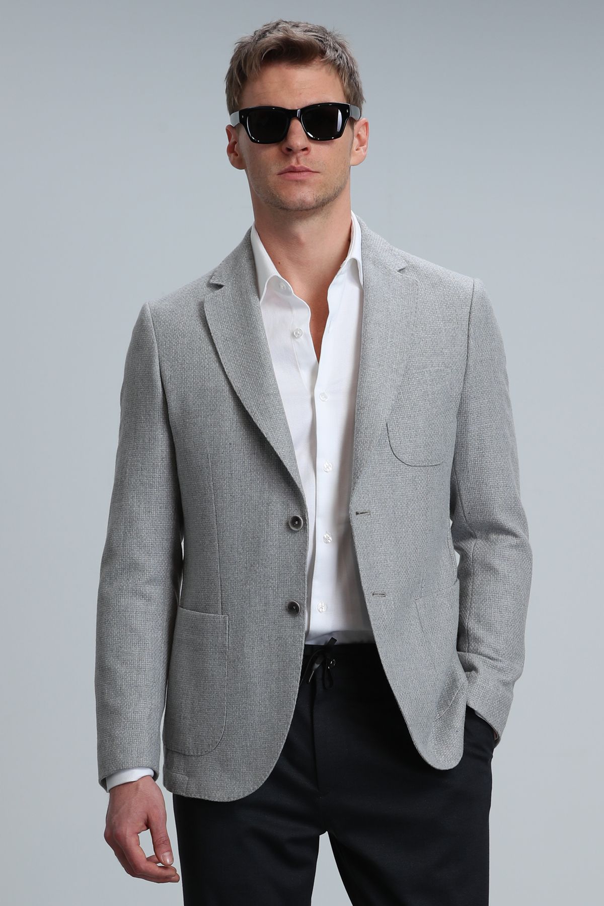 Lufian-Blazer - Gray - Slim fit 4