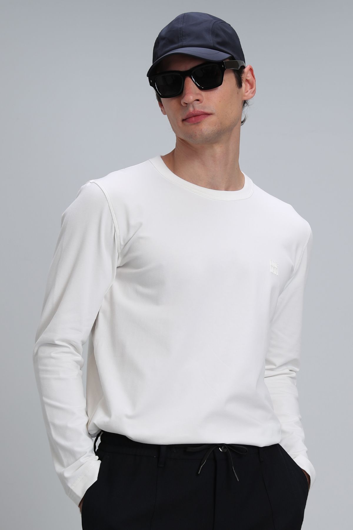 Lufian-Merlin Men's Long Sleeve T-Shirt Off White 3