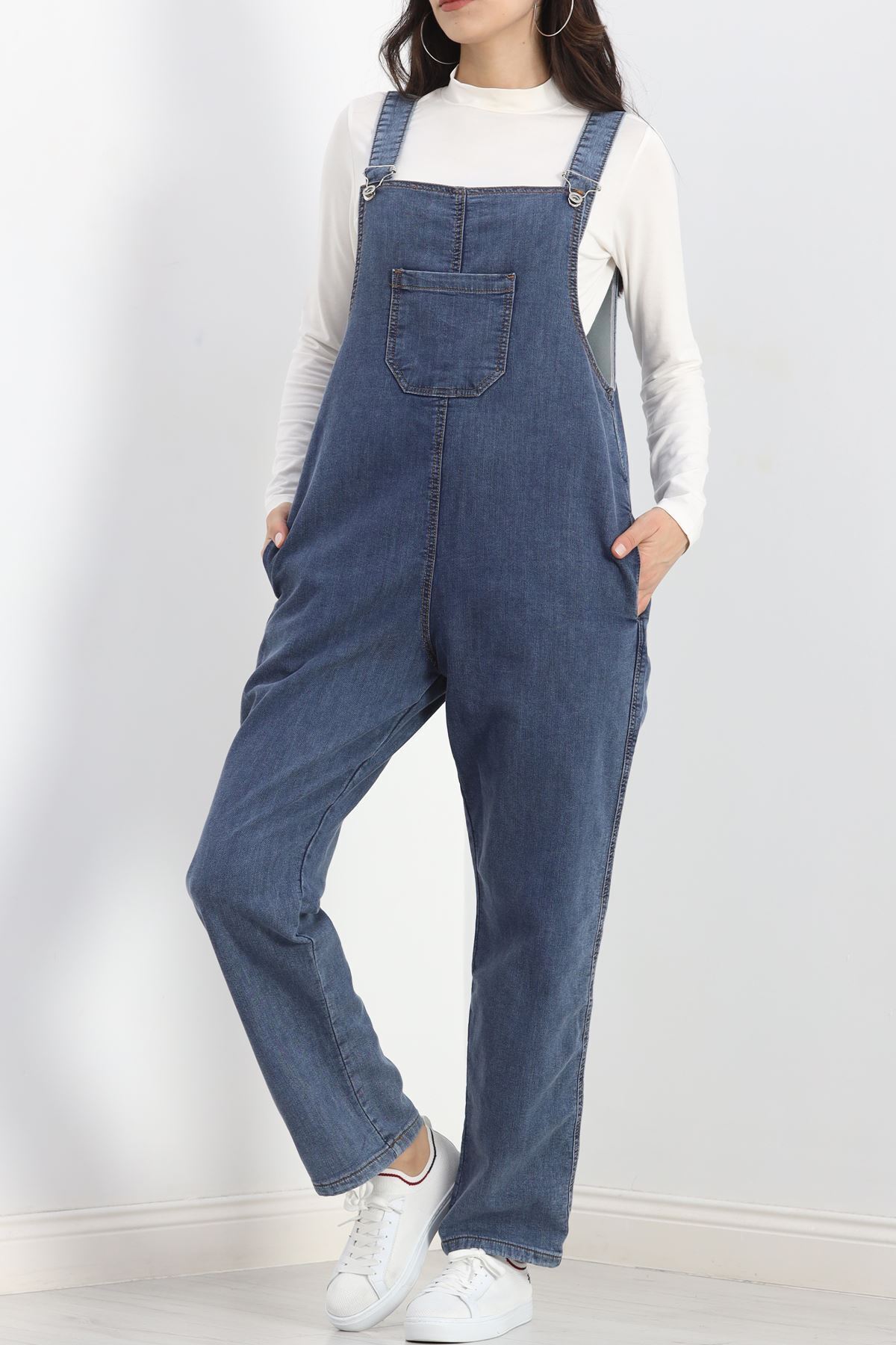 Moka Shopin-Mokashopin Lycra Dark Blue Denim Salopet - 20415.1778 5