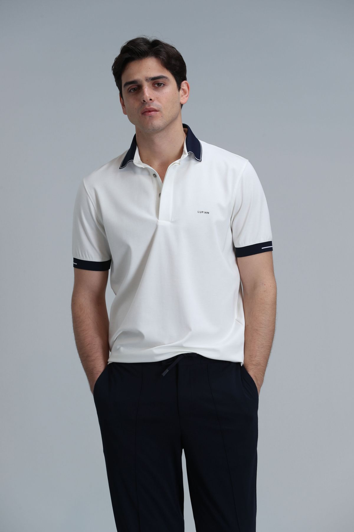 Lufian-Tylor Smart Men's Polo T-shirt - Off White 1