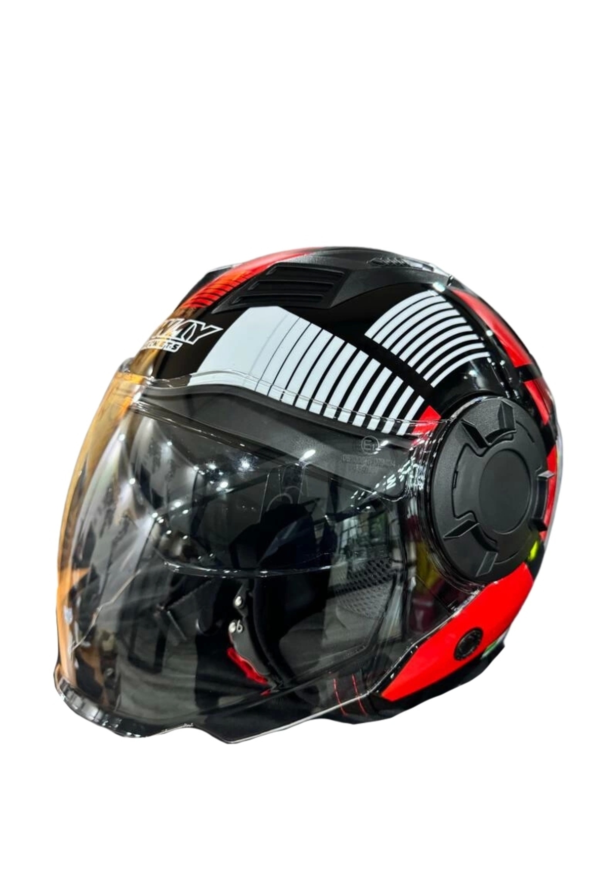 Sway KASK SW-766 GEKO BLACK/RED ÇENESİZ GÜNEŞ GÖZLÜKLÜ - Fiyatı