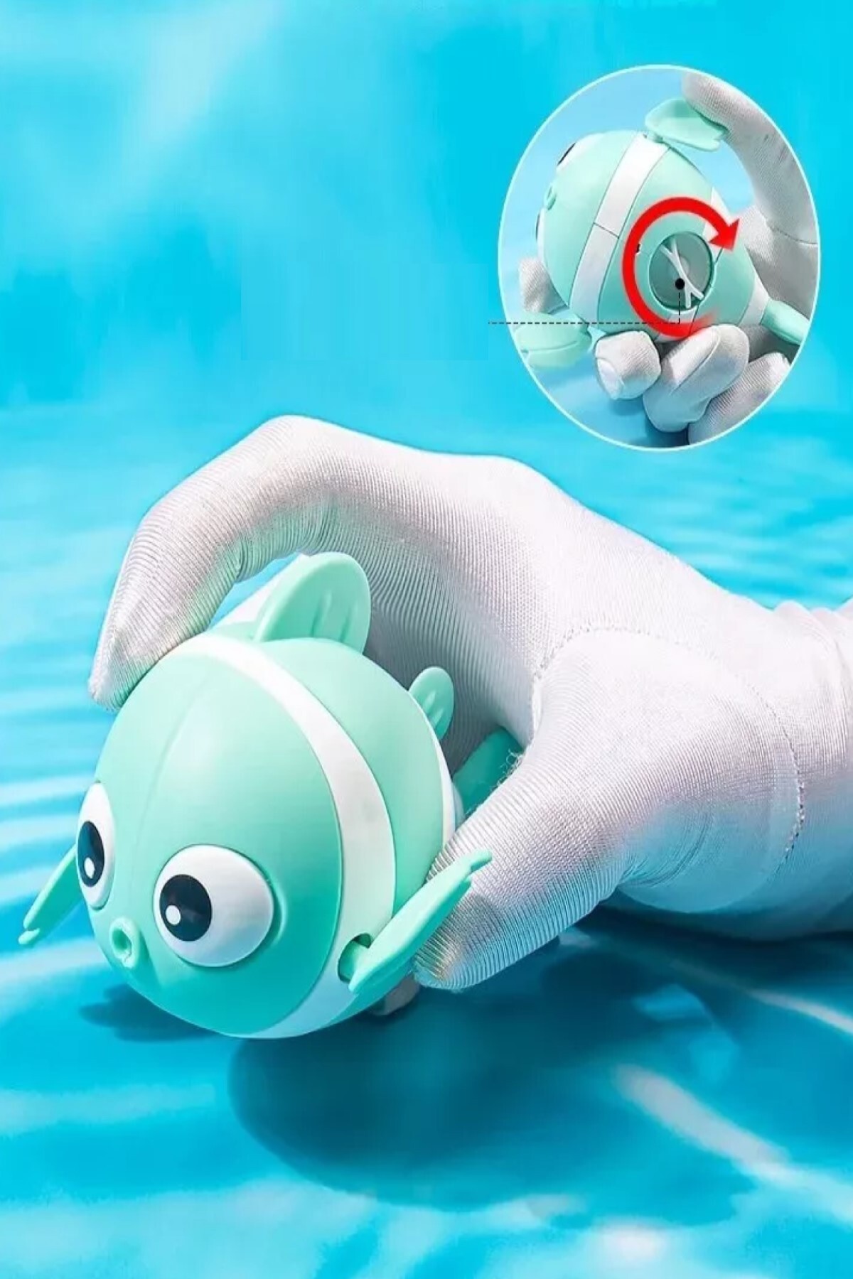 Hyd 1 Adet Bebeklerin Banyo Arkadaşı Suda Yüzen Oyuncak Kurmalı Balık Deniz Canlıları fotoğrafı 3 (önizleme)