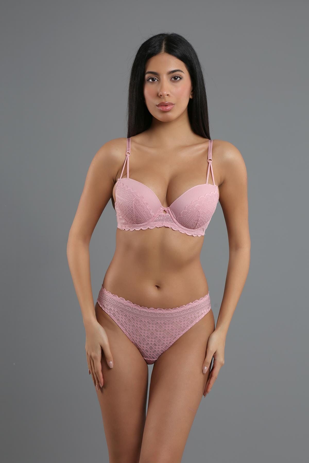 C&City-Padded Bra Panty Set C14158 Dusty Rose 3