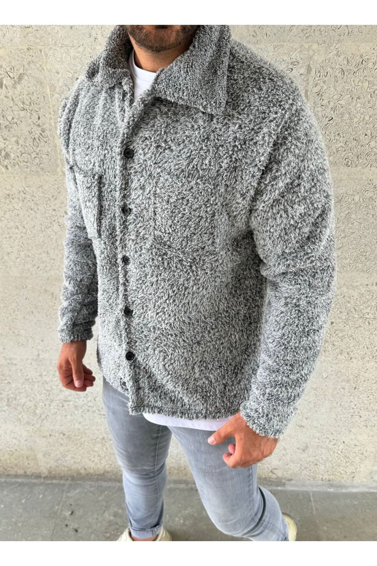 RANESA-Welsoft Gray Plush Jacket 3