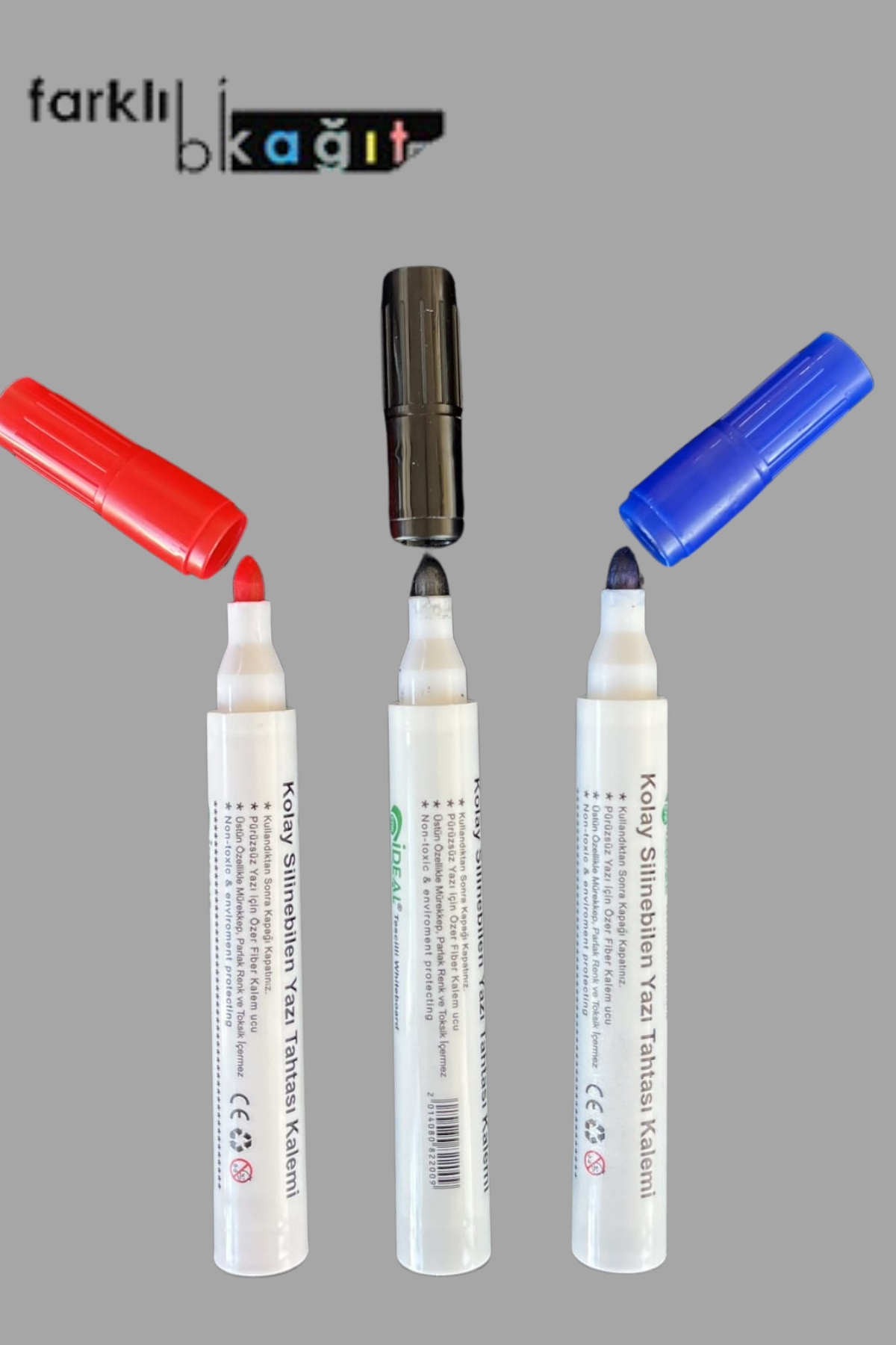 Farklı Bi Kağıt Beyaz Yazı Tahtası Kalemi Silinebilir 3 Renk