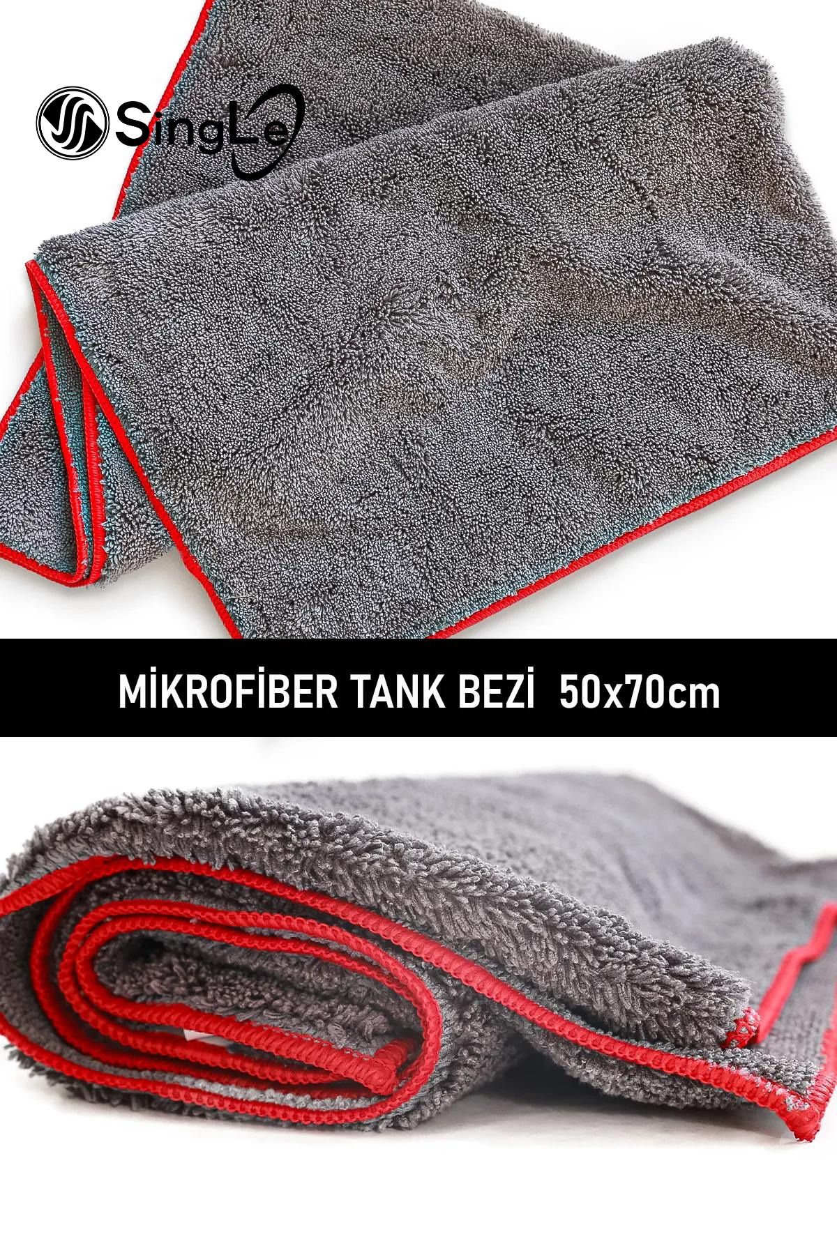 Mikrofiber Kırmızı Biyeli Oto Yıkama ,kurulama ,araba Tank Temizlik Bezi 50x70 Cm