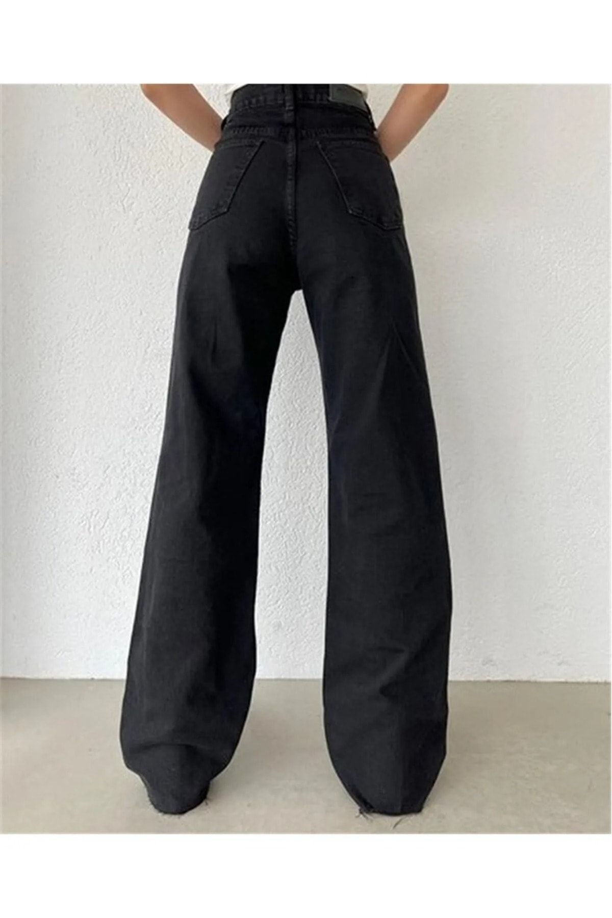 Elite Aideen High Waist Baggy Anthracite Jeans Denim Trousers