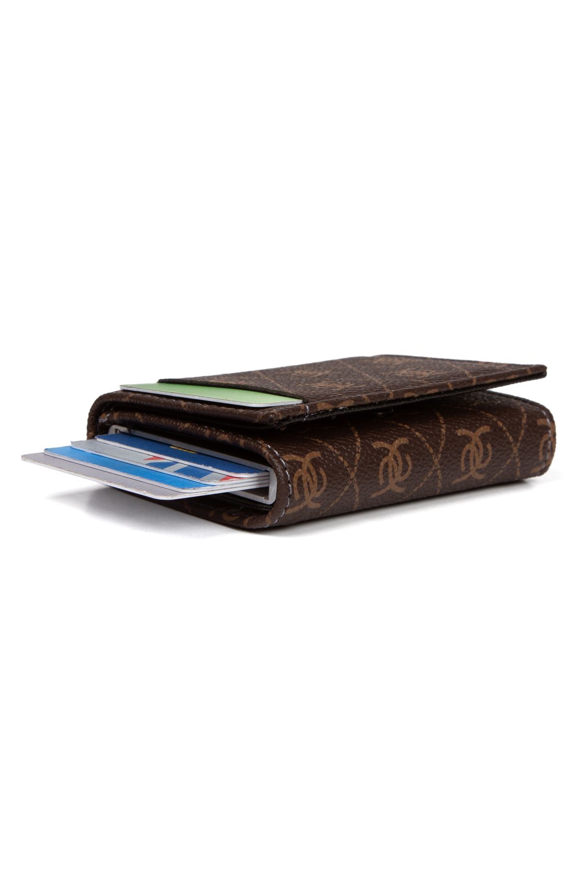 Newish-Unisex Patterned Anti-Theft Rfid Protected Vegan Leather Wallet and Card Holder 3