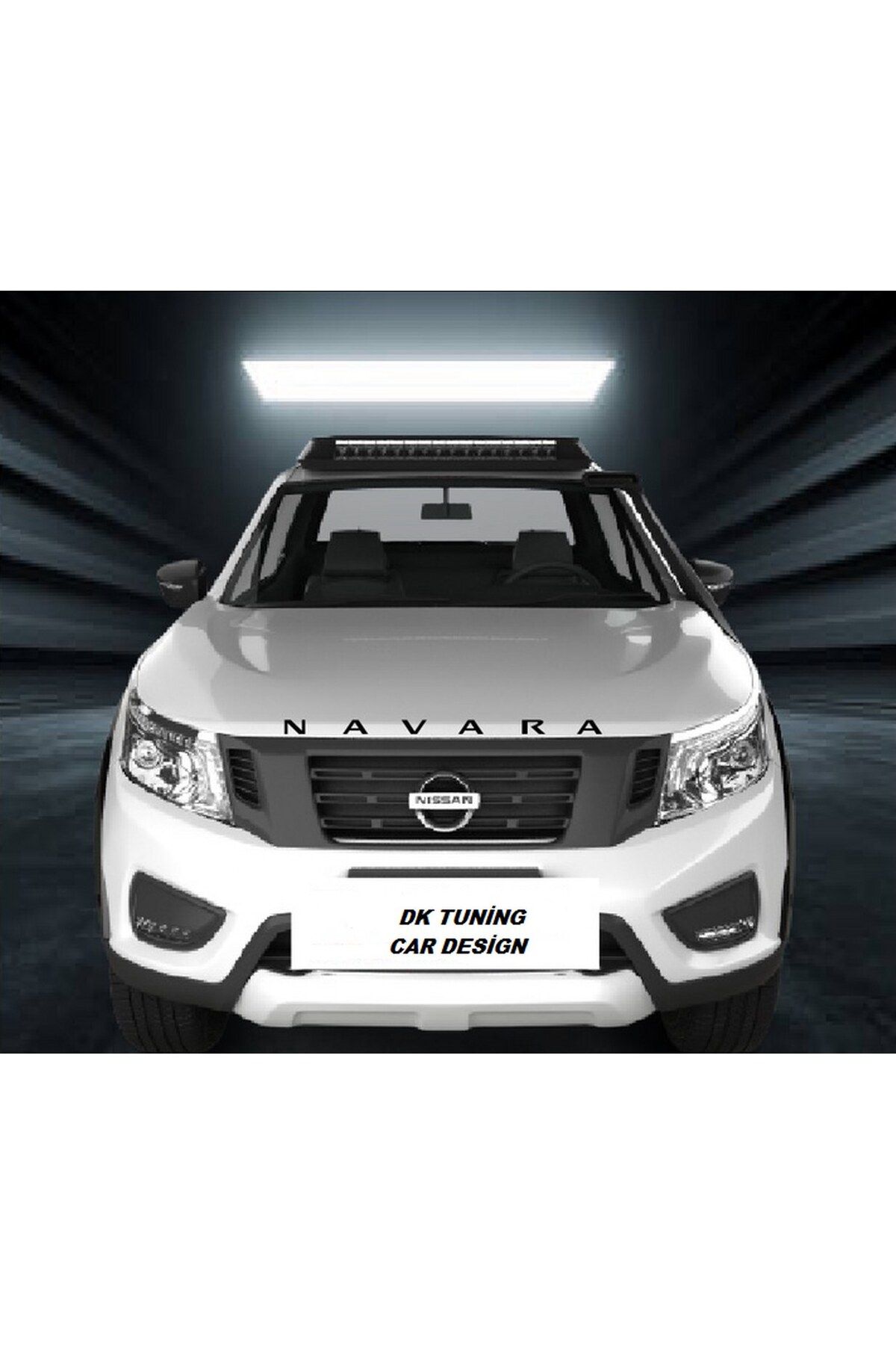 DK Tuning-Navara Black Abs Front Hood and Luggage Text Compatible with Nissan 4