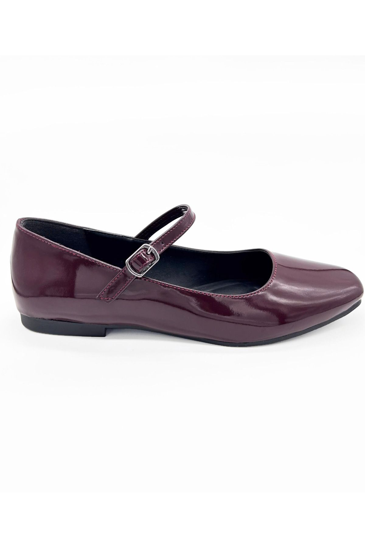 MAGGIO-Women's Claret Red Patent Leather Mary Jane Ballerina Comfortable Sole 1