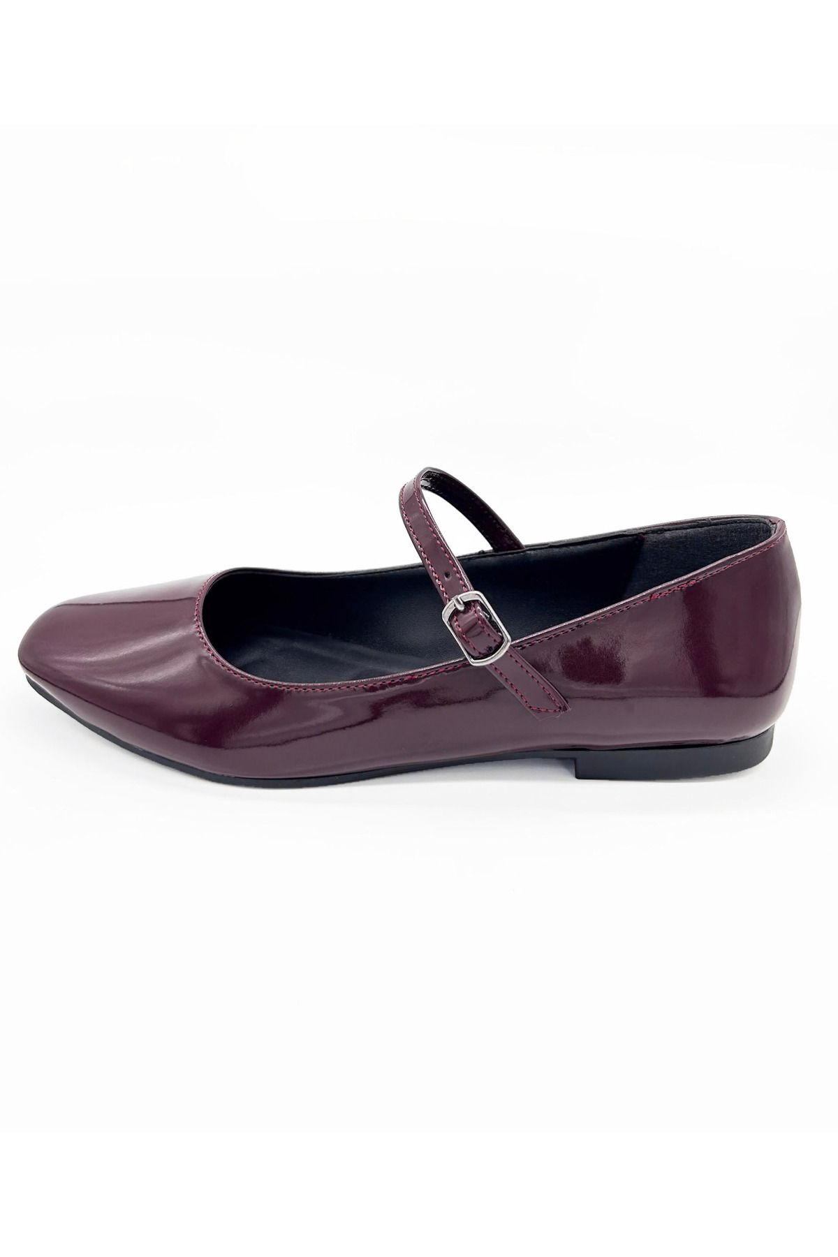 MAGGIO-Women's Claret Red Patent Leather Mary Jane Ballerina Comfortable Sole 3