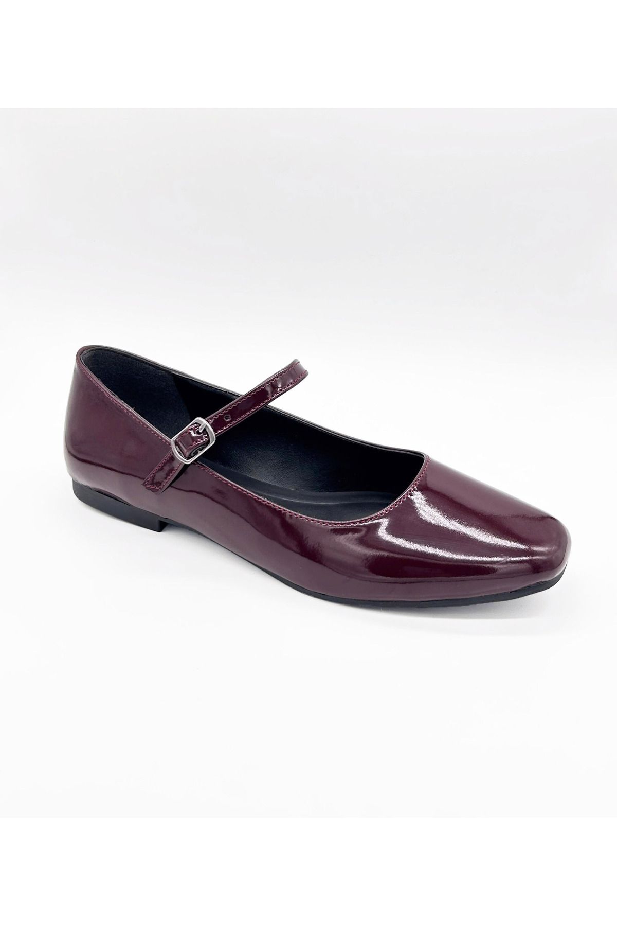 MAGGIO-Women's Claret Red Patent Leather Mary Jane Ballerina Comfortable Sole 4