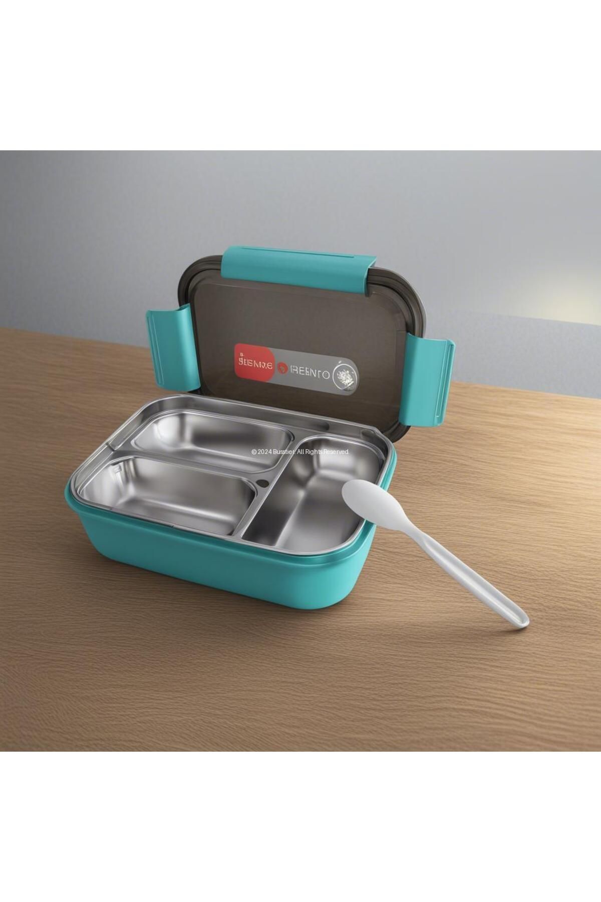 Busstier-Hybrid Bento Box 650ml - Plastic Body, 3-Compartment Stainless Steel, Bpa Free, Multi-Purpose Lunch Box 2348 2