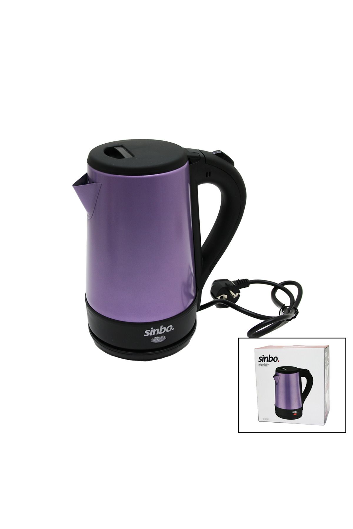 Lunaross SİNBO-8017 MOR RENK ÇELİK KETTLE SU ISITICISI 1.5LT - 2200W (4914)