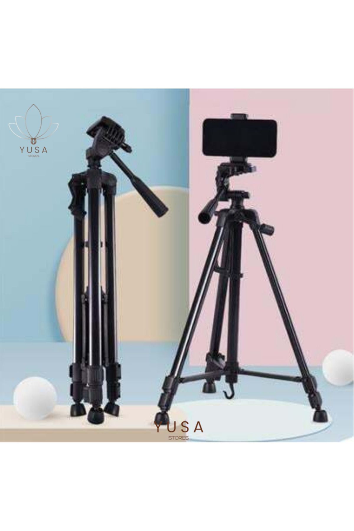 yusa stores Telefon Ve Fotoğraf Makinası Takılabilen Bluetooth Kumandalı 146 Cm Tripod