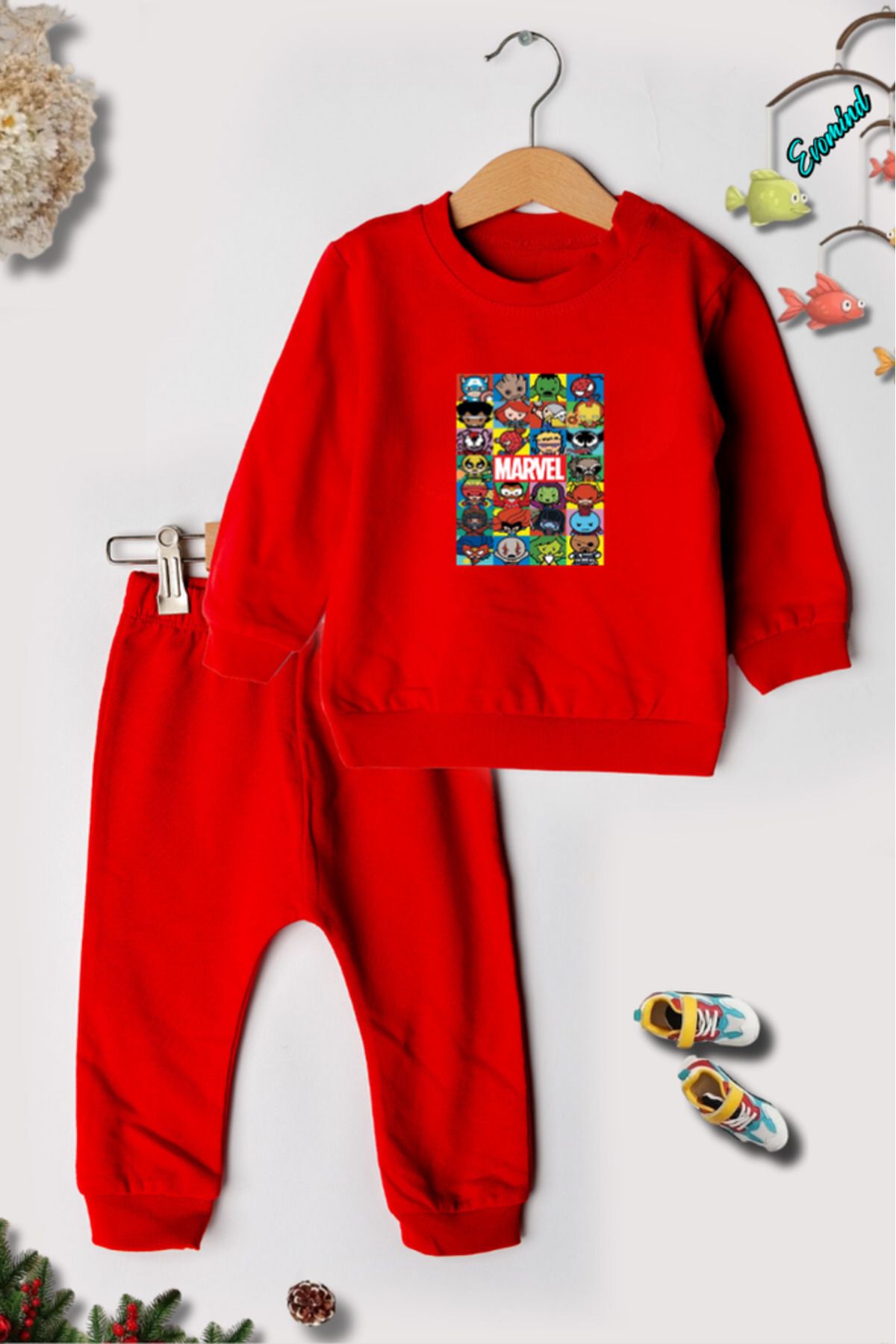 artı4 Set De Trening Pentru Copii Unisex Cu Imprimeu Marvel Crew Unisex - 7–8 years