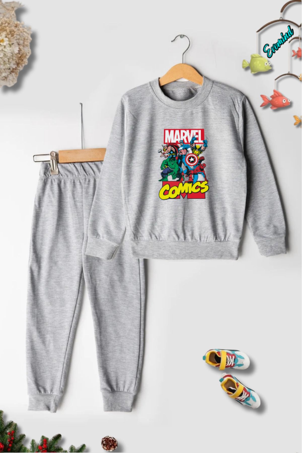 artı4 Set De Trening Pentru Copii Unisex Marvel Comics Cu Decolteu Rotund Unisex - 11–12 years