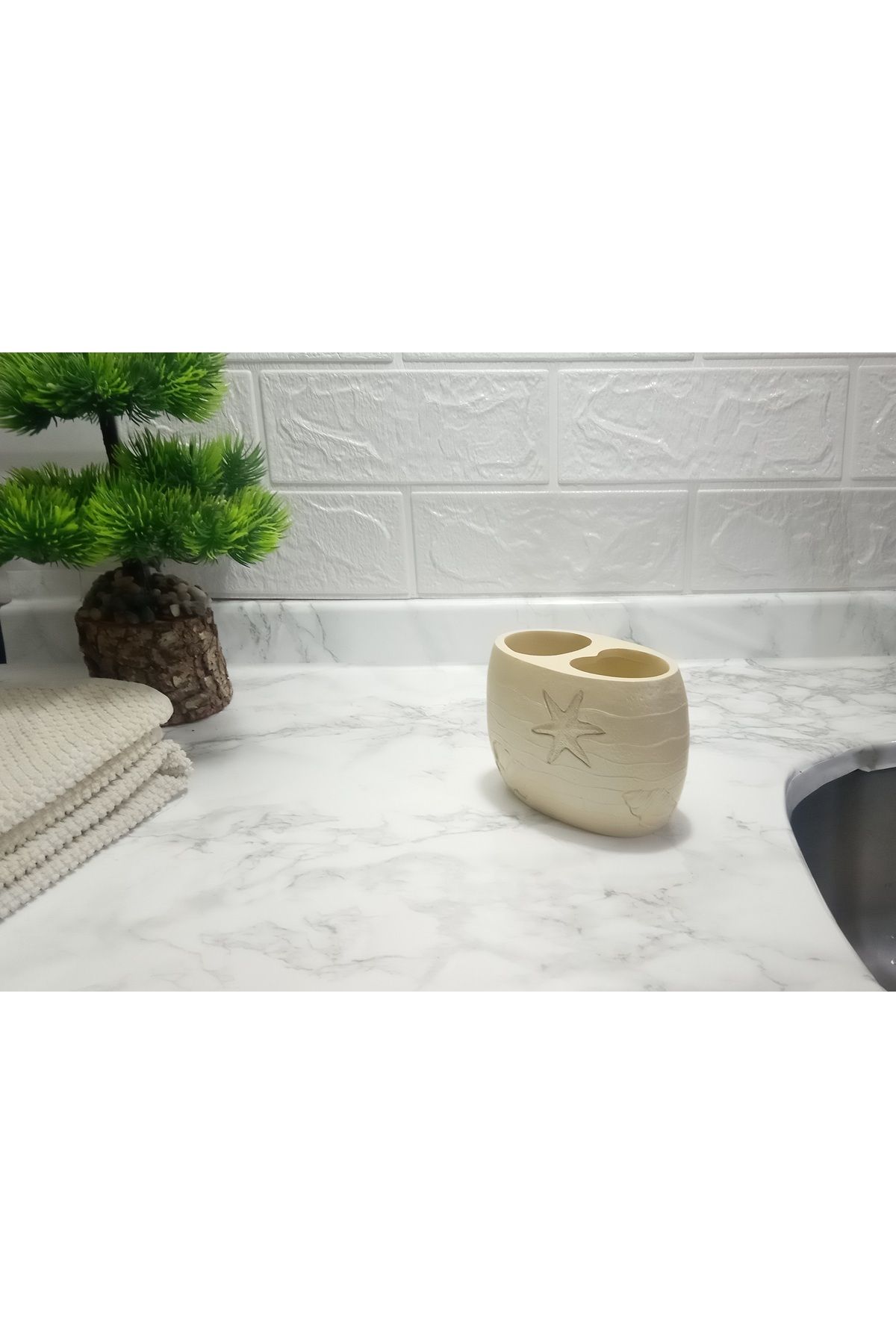 Bosphorus-Oyster Pattern Polyrecin Toothbrush Holder YJS-218B 3