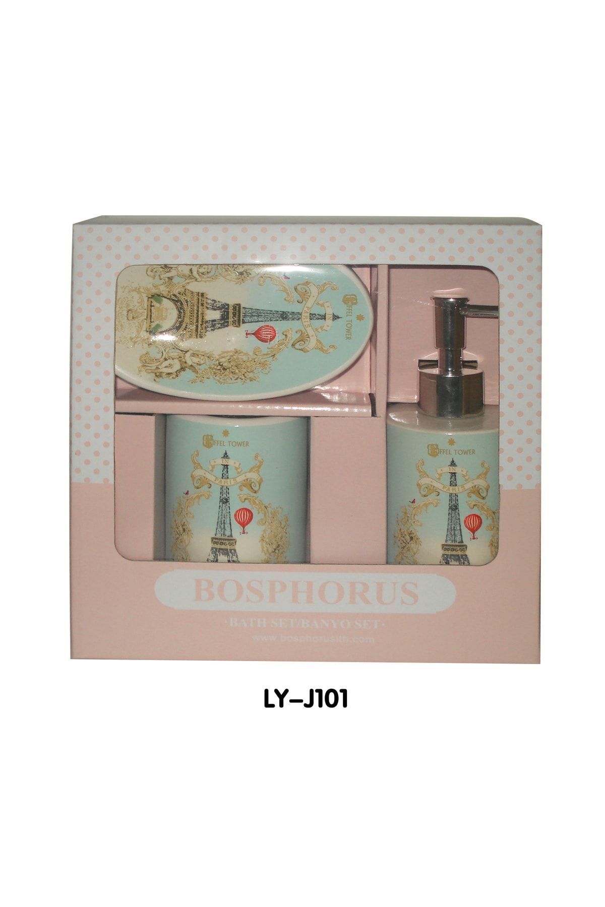 Bosphorus-Ceramic 3-Piece Bathroom Set Romantic Green Model 4