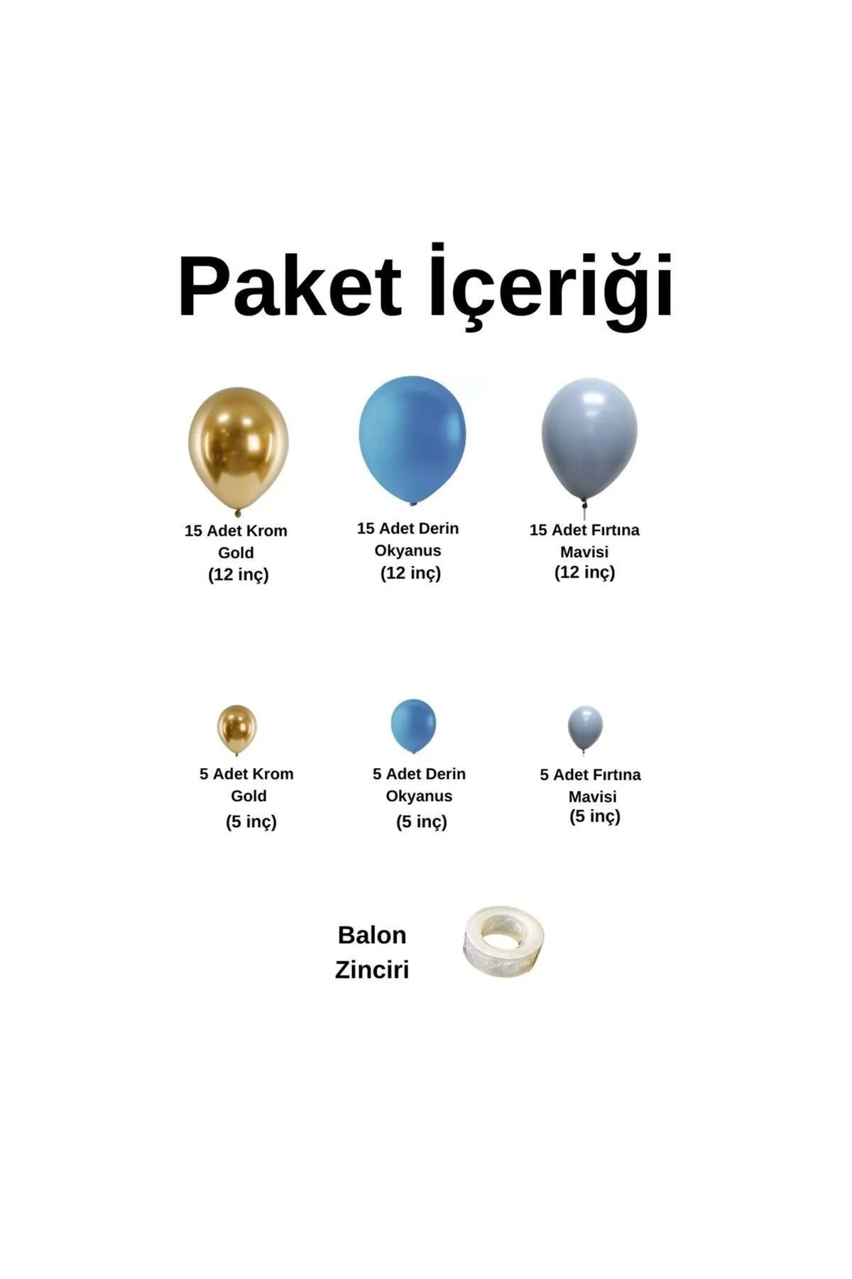 mucize balon-Miracle Ballon Chrome Gold Deep Ocean Storm Blue Ballon Birthday Set 2