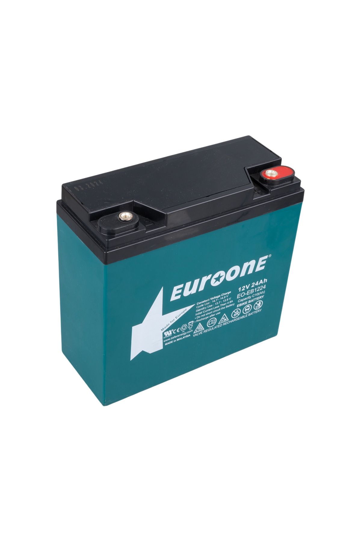 ALLTURCO EUROONE EO-EB1224 12V 24AH E-BIKE ELEKTRİKLİ BİSİKLET AKÜSÜ (180 X 76 X 167 MM)