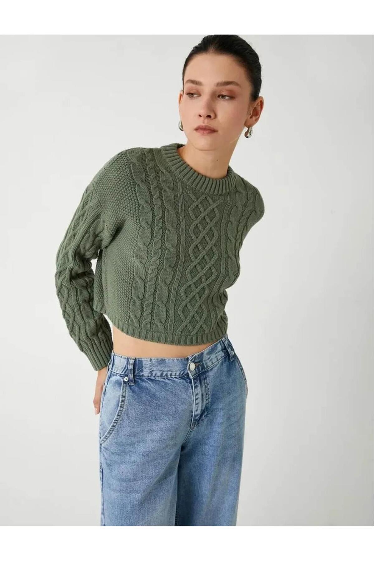 ژاکت بافتنی مو یقه آستین بلند