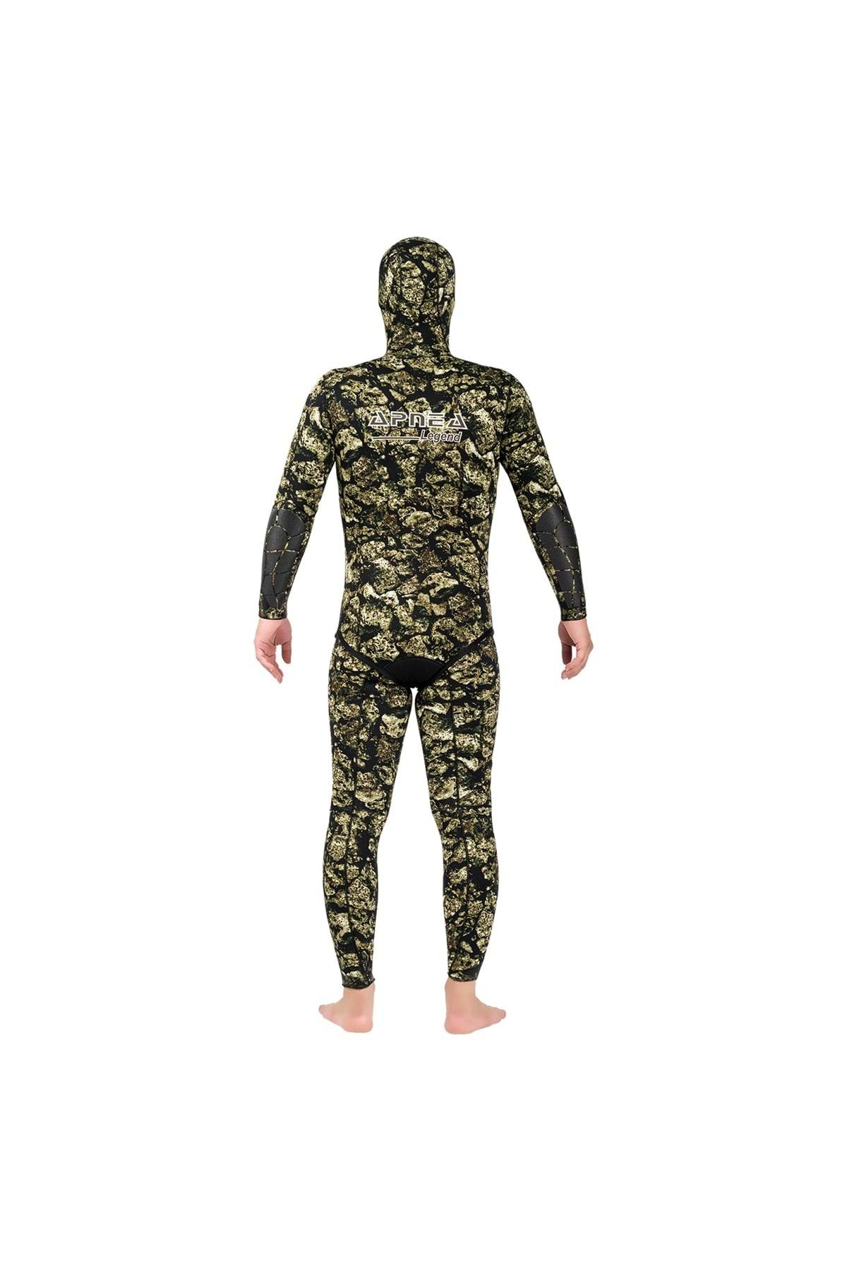 وت سوت (لباس غواصی) سبز مردانه لباس شیرجه شکارچی راک 5 میلی متری S Apnea