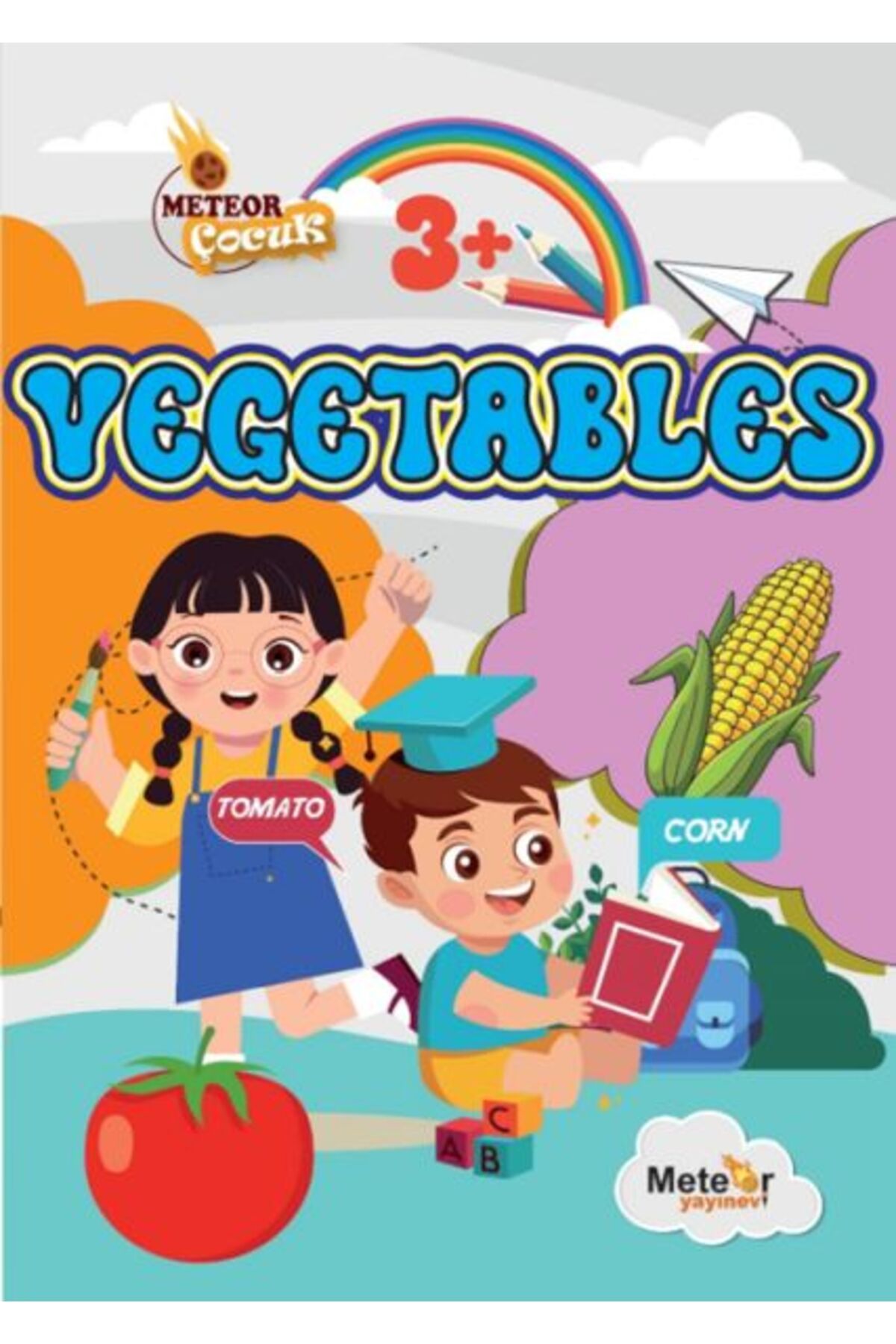 Meteor Yayınevi Vegetables (Sebzeler) Türkçe – İngilizce Boyama Kitabı